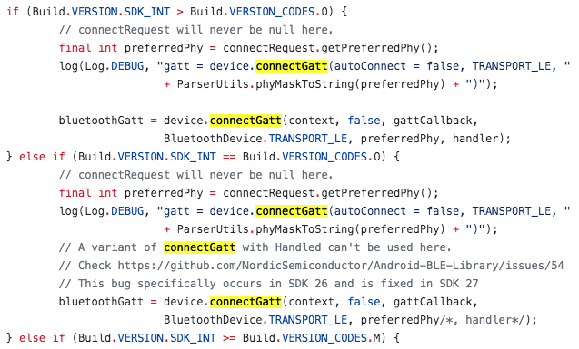 Working around the connectGatt issue